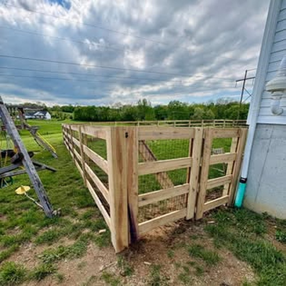 Rail fence and gate installation